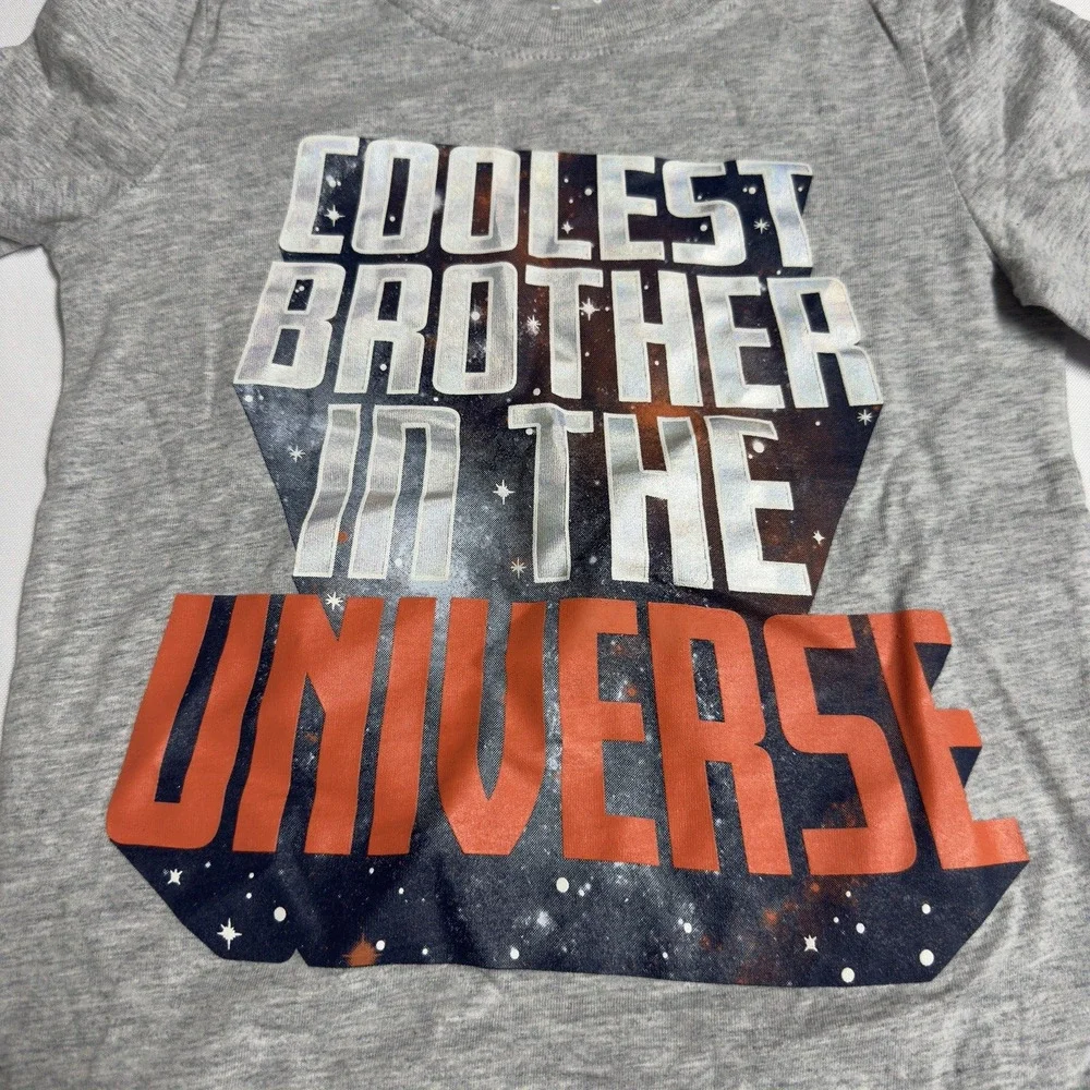 Carter's COOLEST BROTHER Long Sleeve Graphic Shirt Boy's Size 5T Gray